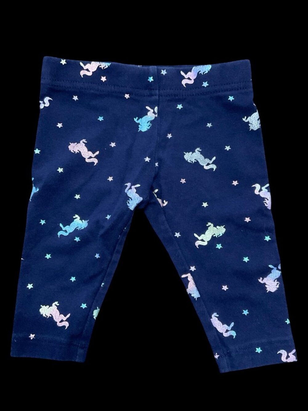 🌻10/$25 - Navy Shiny Unicorn Print Capri Leggings